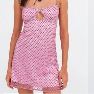 For Love & Lemons Glitter Slip Pink Dress